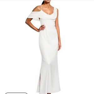 Elegant White Off-Shoulder Gown